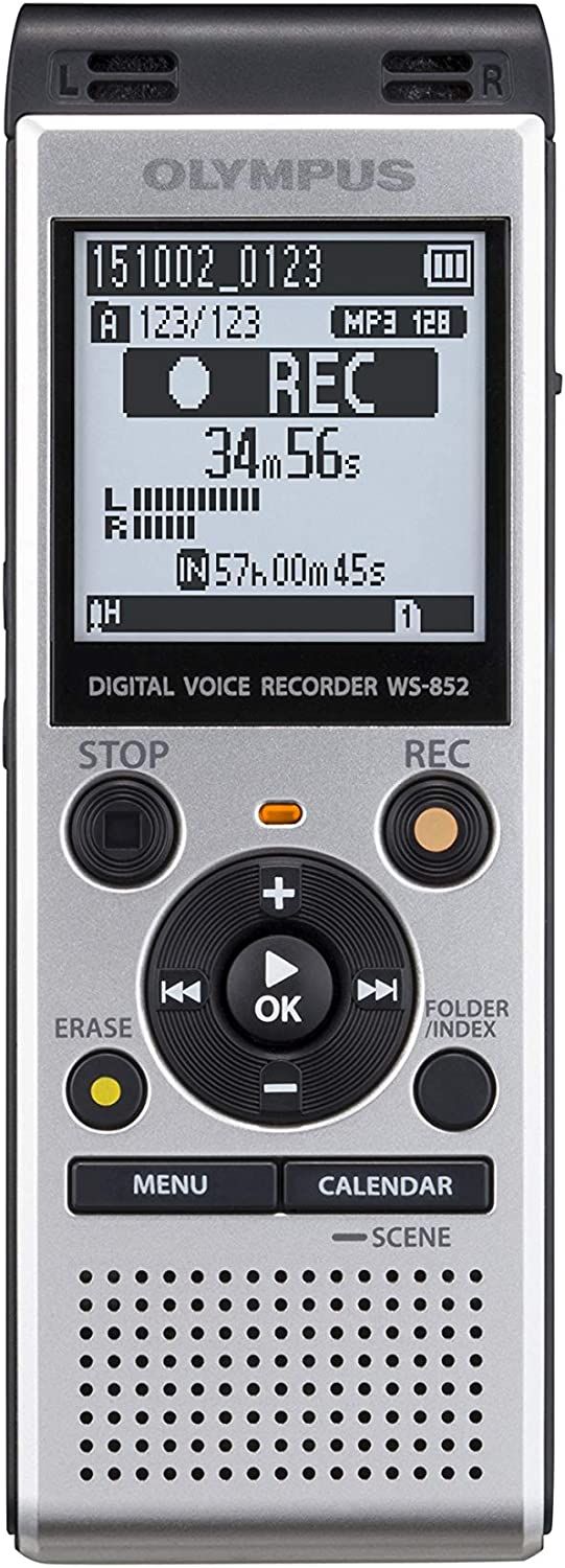 Enregistreur vocal numérique Olympus WS-852 - Microphones stéréo, gris noir