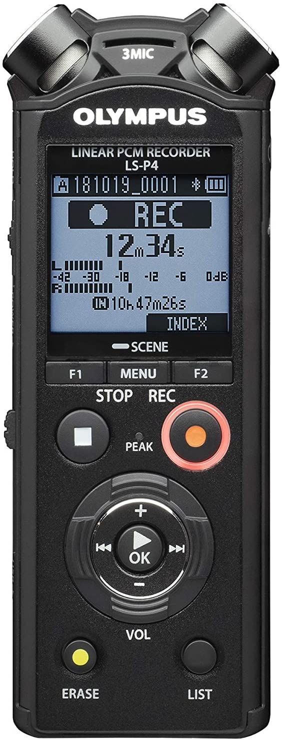 Dictáfono digital Olympus LS-P4 con sistema de micrófono TRESMIC 3 y Bluetooth integrado