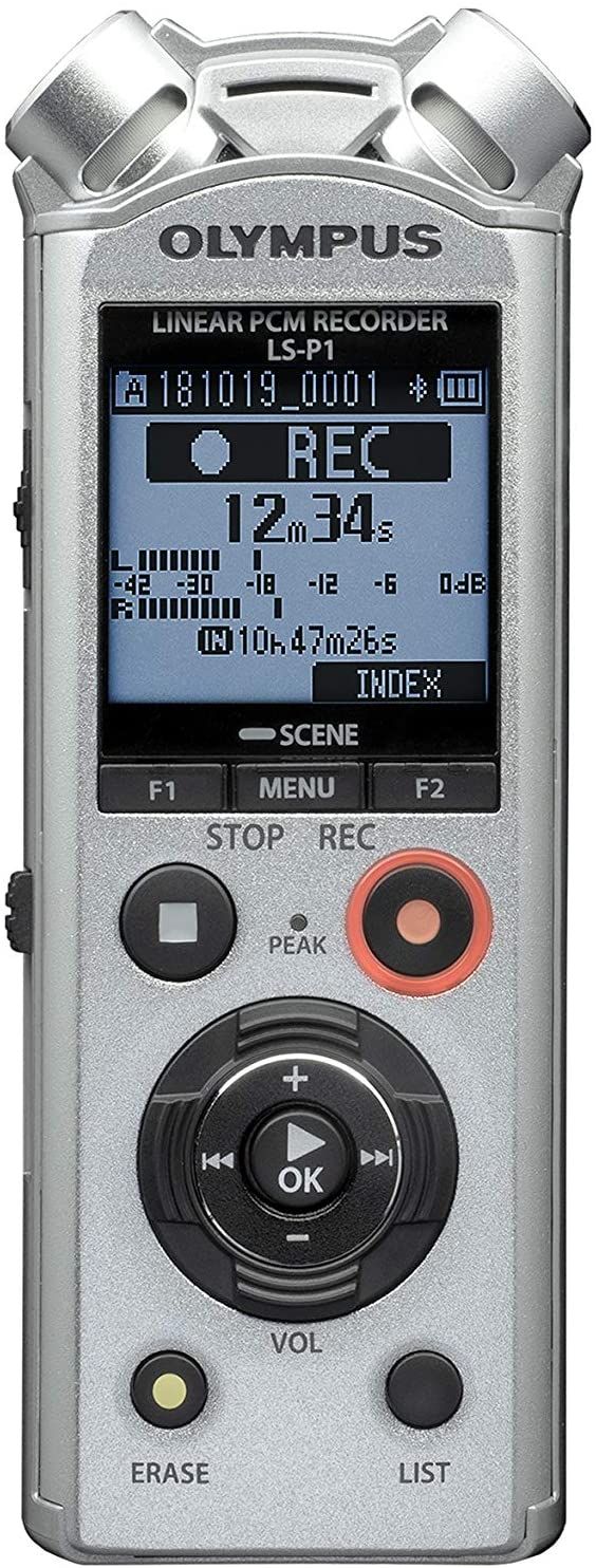 Enregistreur numérique Olympus LS-P1 avec microphones stéréo directionnels intégrés - Gris
