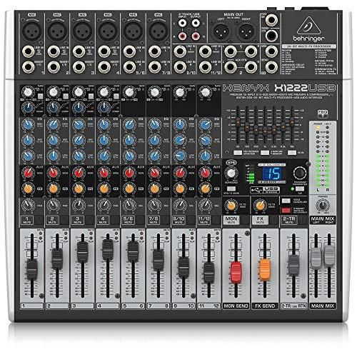 Behringer Xenyx X1222USB 16-Channel Mixer with Preamps, Compressors, and USB Audio Interface