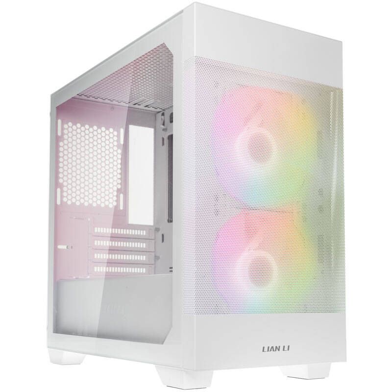 Lian Li Lancool 205M Mesh Micro-ATX Case, Tempered Glass - White