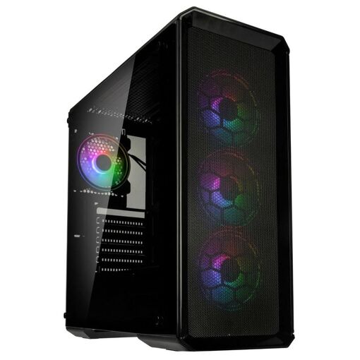 Caja Kolink Levante V2 ARGB, Transparente y Negra