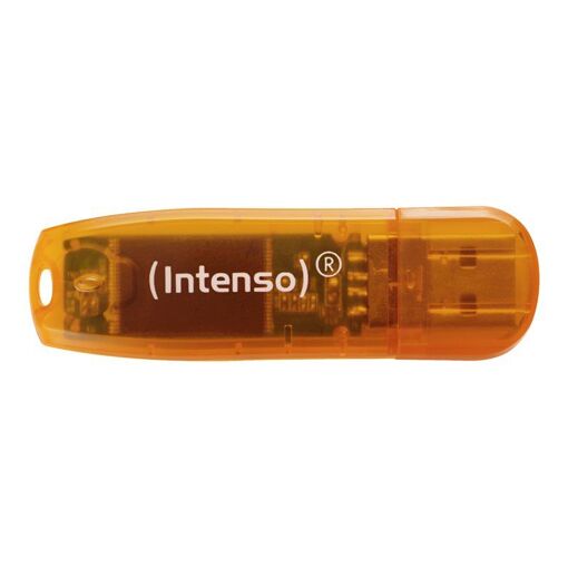 Intenso Rainbow USB Flash Drive - 64GB - USB 2.0 - Orange (Pack of 2)