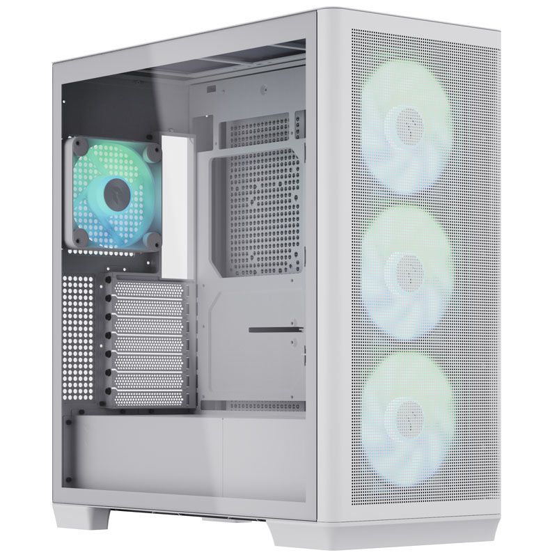 APNX C1 ATX Mid-Tower Case - Tempered Glass - Medium Tower - White - RGB