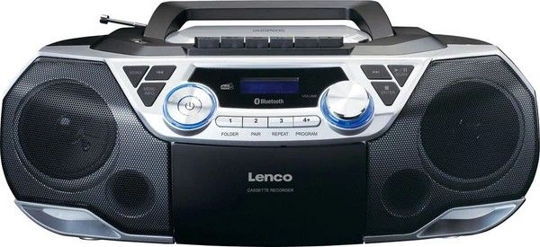 Lenco SCD-720SI - Portable DAB+ FM Radio with Bluetooth, CD Player, Cassettes and USB - Silver