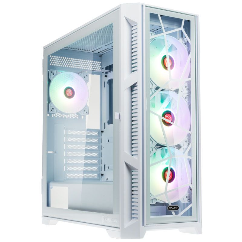 Raijintek Ponos Ultra Midi-tower PC Case, Tempered Glass - White