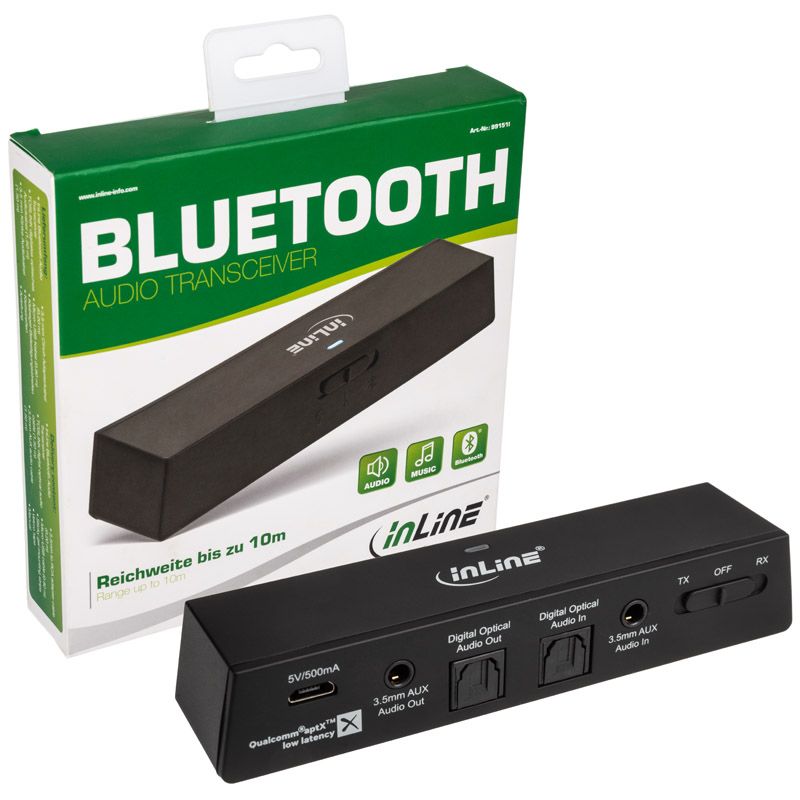 InLine Bluetooth Audio Transceiver Sender/Receiver BT 5.0 aptX