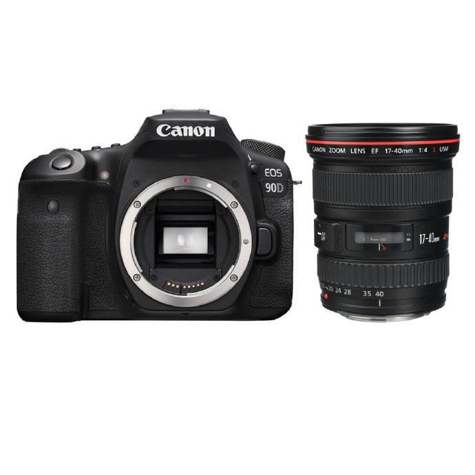 Kit de cámara Canon EOS 90D + Objetivo EF 17-40mm f/4L USM