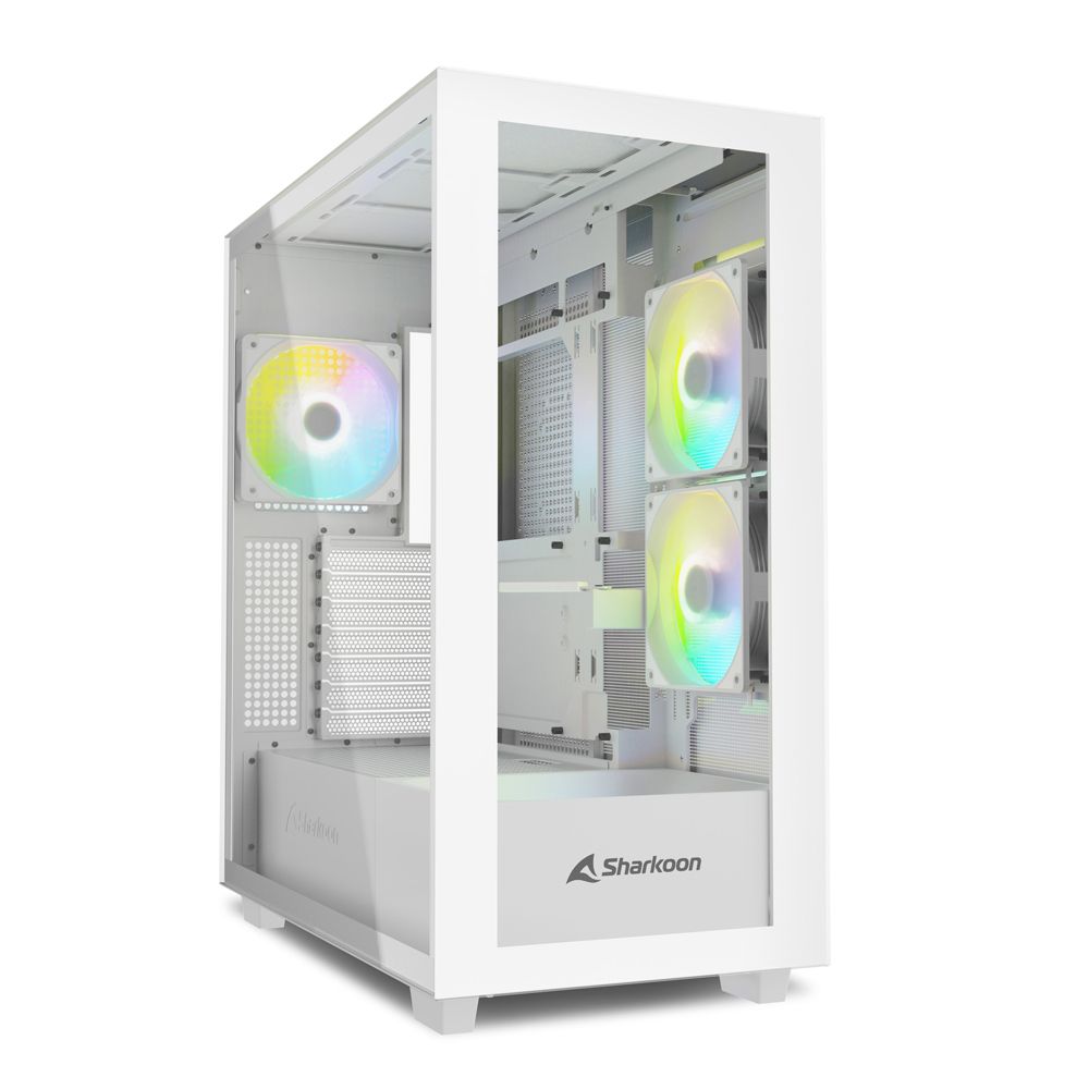 Sharkoon Rebel C60 White RGB ATX Case - Mid Tower - White - RGB - Glass Panel