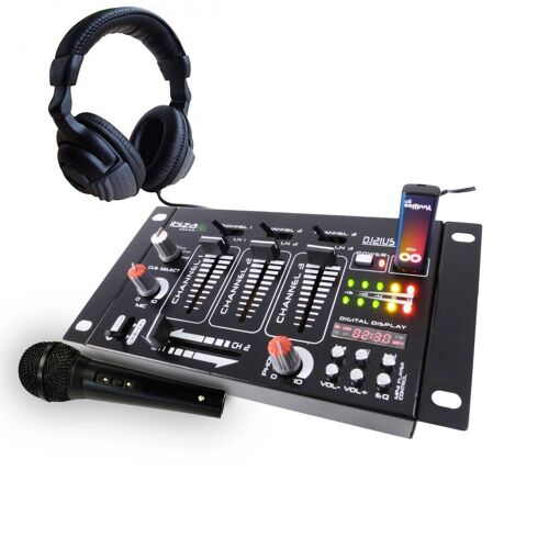 Table de mixage - Ibiza Sound DJ21MK2 - 4 voies 7 entrées USB - casque DJ et micro - noir
