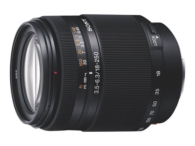 Sony SAL18250 Zoom Lens - 18-250mm f/3.5-6.3 DT - Sony A Mount - For Handycam NEX-VG900, DSLR-A100, SLT-A57, A58, A65, A77, and more