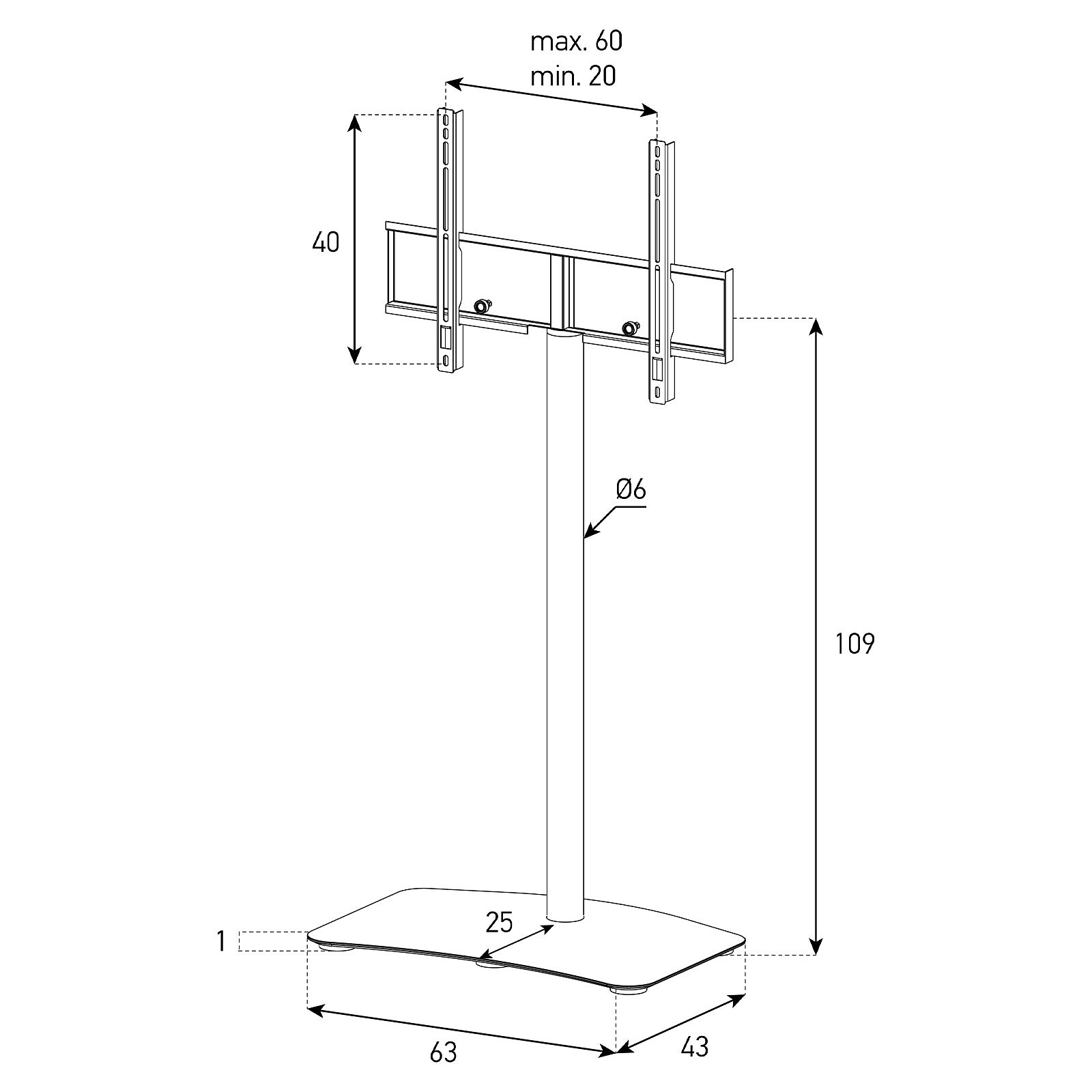 Sonorous Universal TV Stand 40"-65" (FTVS 600)