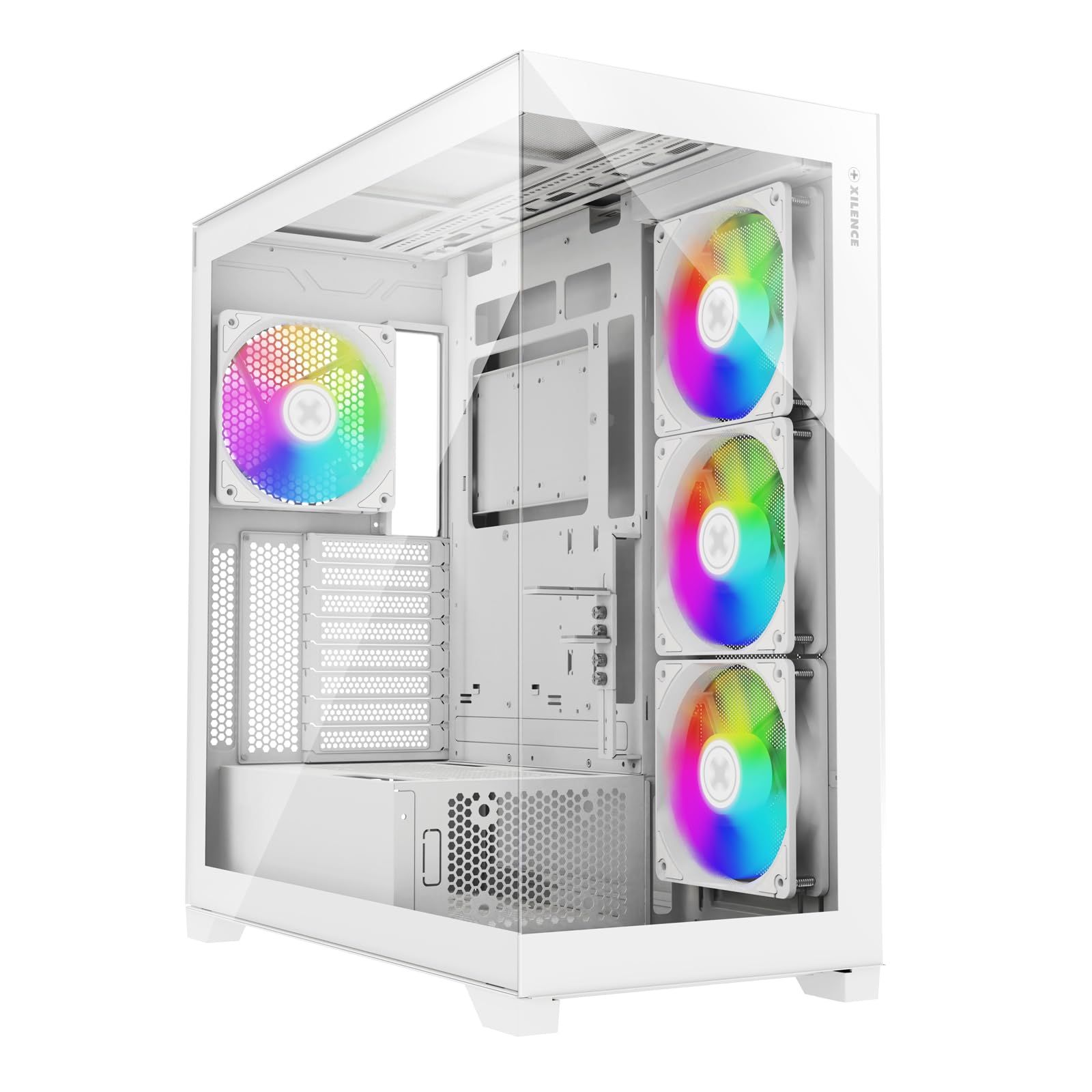 Xilence Midi Tower ATX PC Case with Glass Panels - White