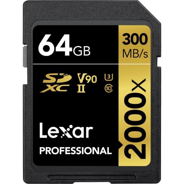 Lexar Media Secure Digital SD Card 1120032 (64GB, UHS-II, V90)