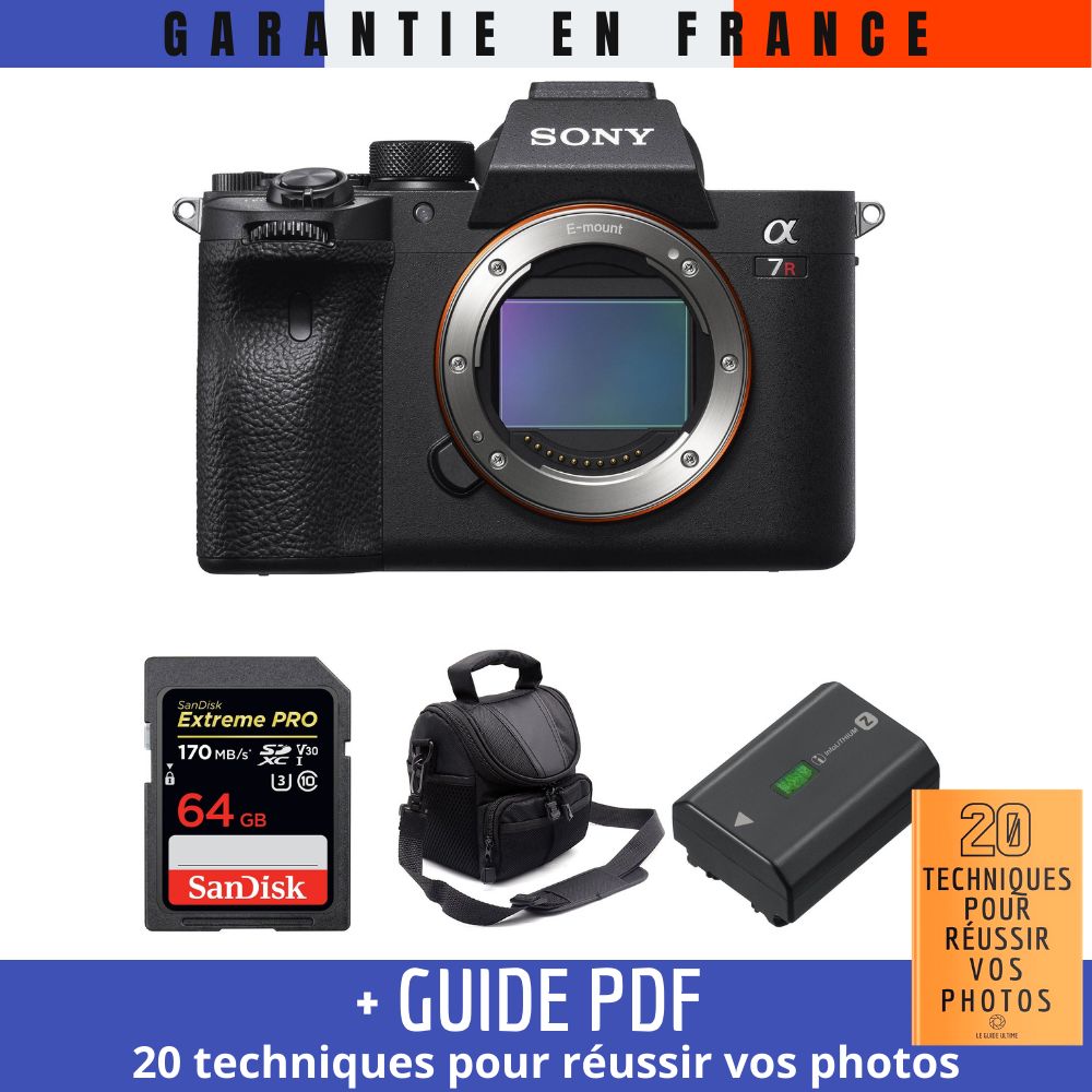 Sony A7R IV Nu + SanDisk 64GB UHS-I 170MB/s + Sony NP-FZ100 + Bag + Guide (20 Techniques for Successful Photos)