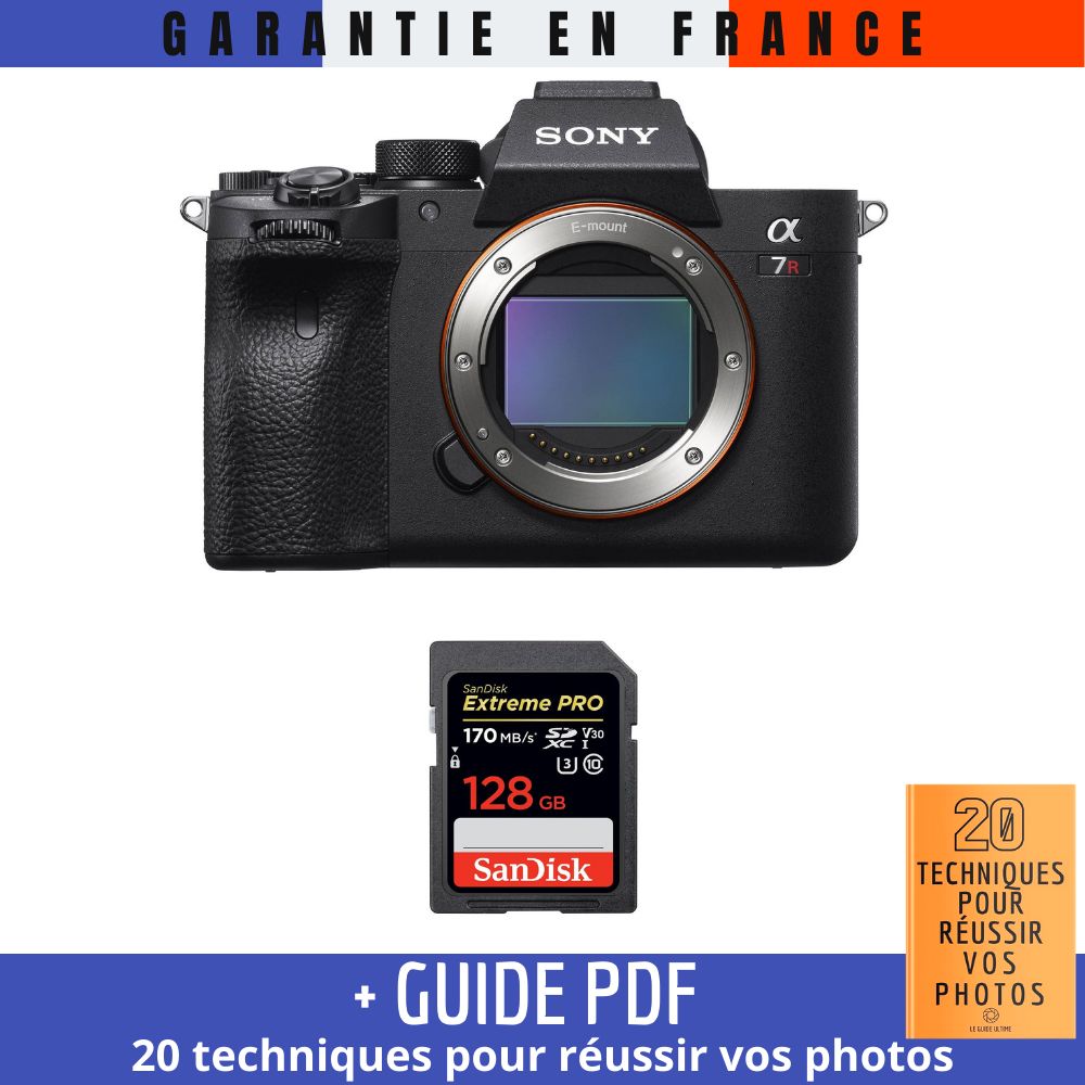 Sony A7R IV Nu + SanDisk 128GB Extreme PRO UHS-I SDXC Card + '20 TECHNIQUES POUR RÉUSSIR VOS PHOTOS' Guide PDF