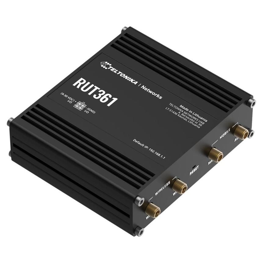 Teltonika RUT361 - Wireless Router - 2.4GHz WWAN - 3G, 4G - DIN Rail Mount, Wall Mountable