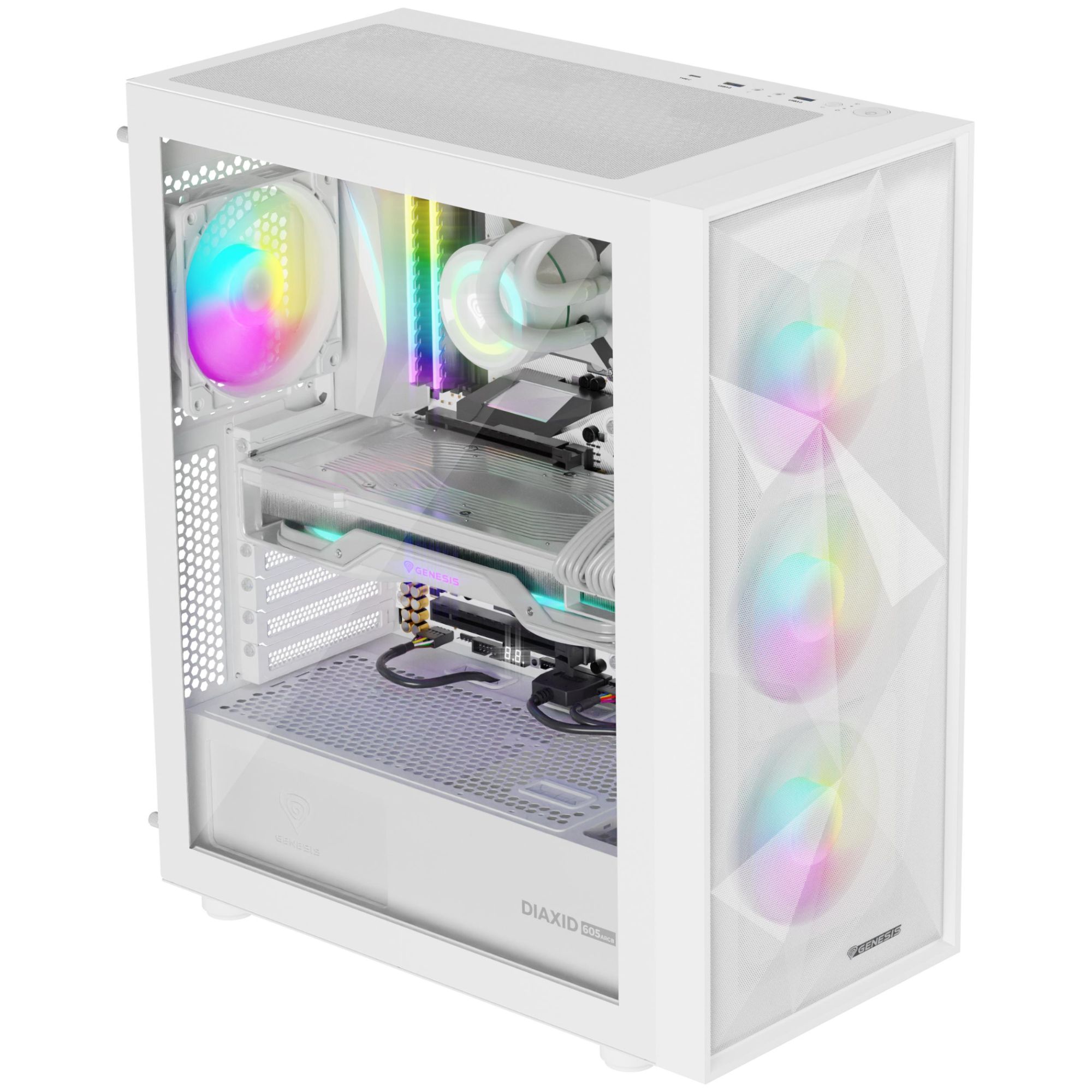 Genesis Diaxid 605 ARGB White Midi Tower