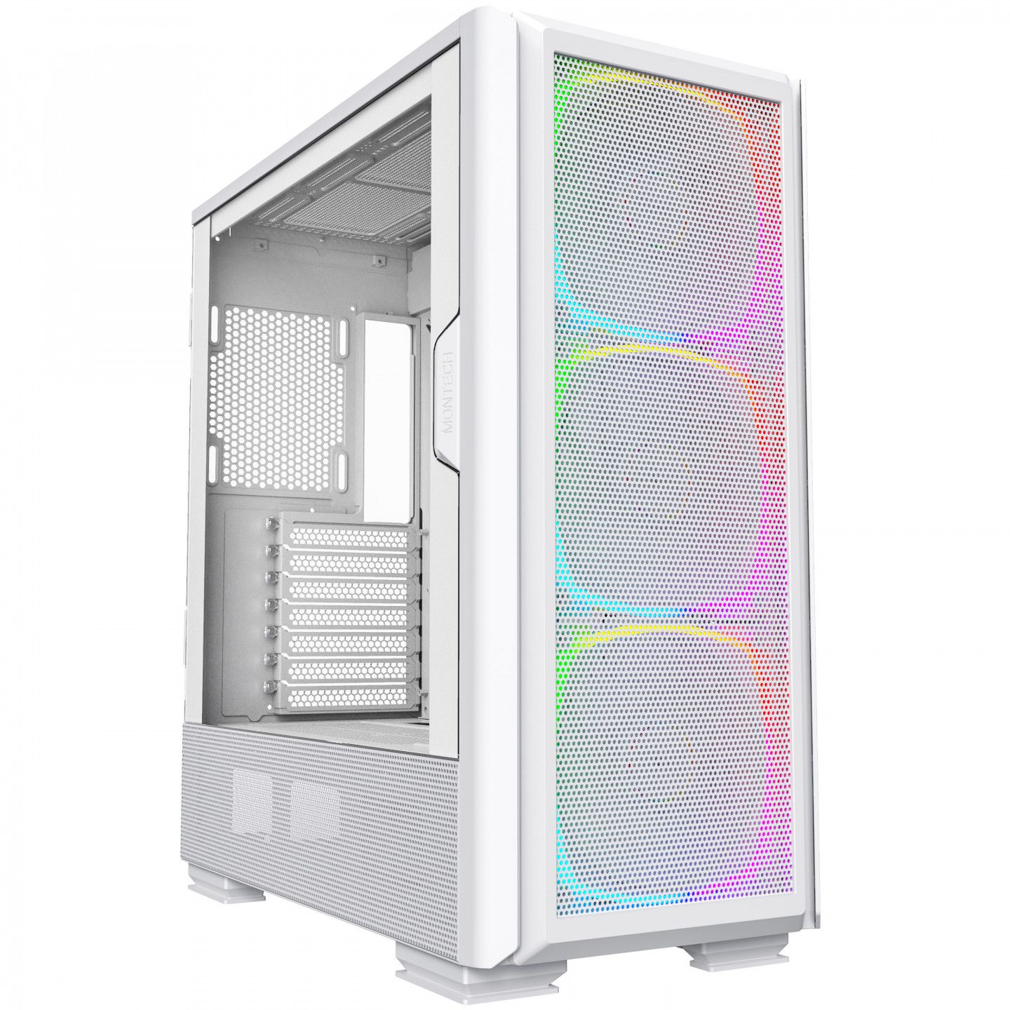 Caja de computadora Montech Sky Two GX RGB de tamaño medio - Blanca