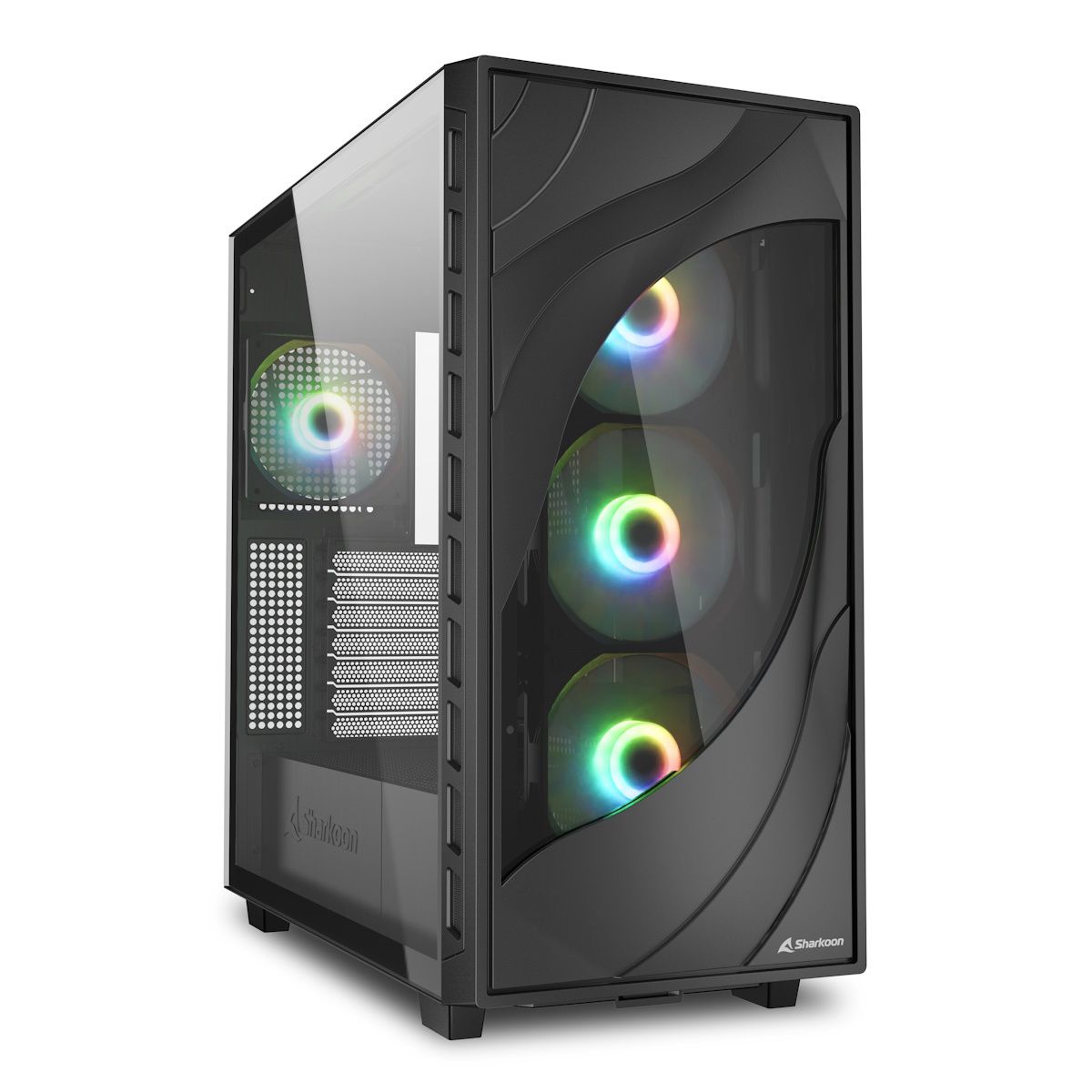 Sharkoon Rebel C80g RGB ATX Mid Tower Case - Black - RGB - Glass Panel