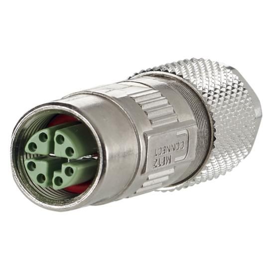 Conector M12 Metz Connect, Plata