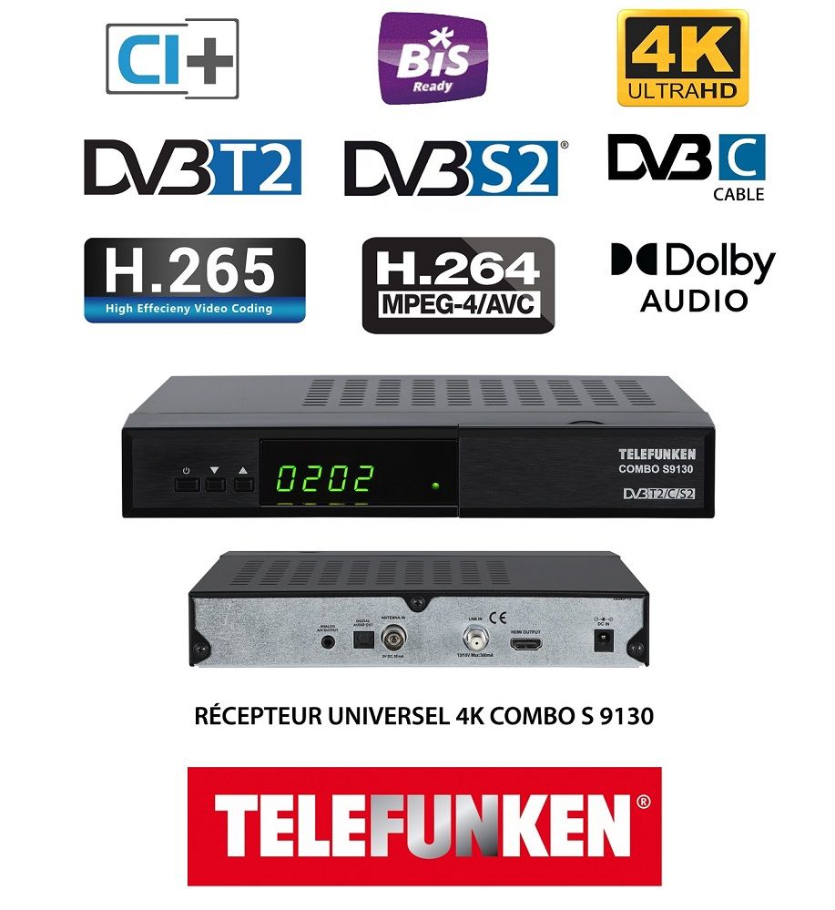 Universal 4K Receiver - Telefunken Combo S 9130