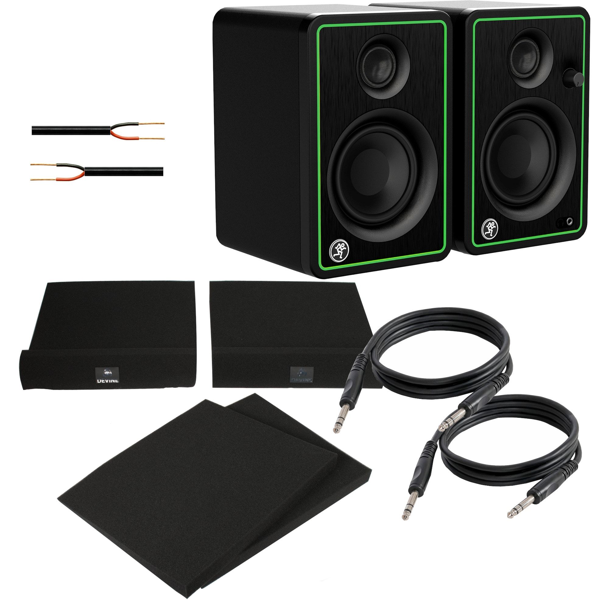 Mackie CR5-XBT Active Monitoring Speaker (Pair) + Isolation + Cables