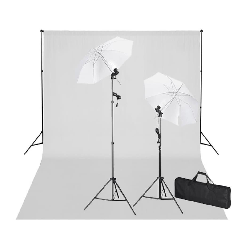 VidaXL 600x300cm White Background Screen with Lights Kit
