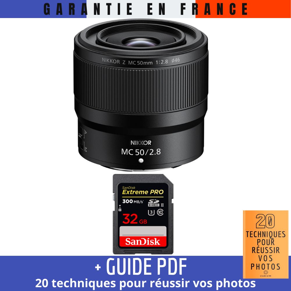 Nikon Z MC 50mm f/2.8 Macro + 1 SanDisk 32GB UHS-II 300MB/s Card - Guide PDF '20 Techniques for Successful Photos'