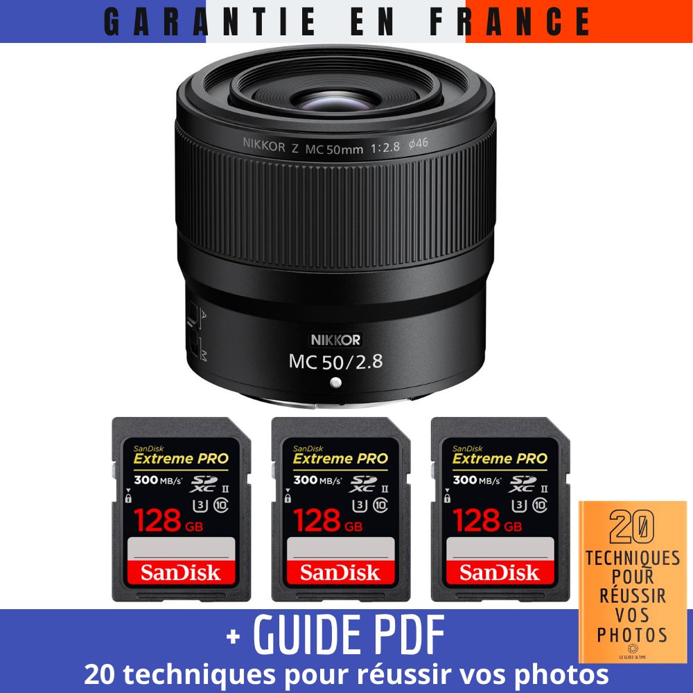 Nikon Z MC 50mm f/2.8 Macro Lens + 3x 128GB SanDisk UHS-II Memory Cards