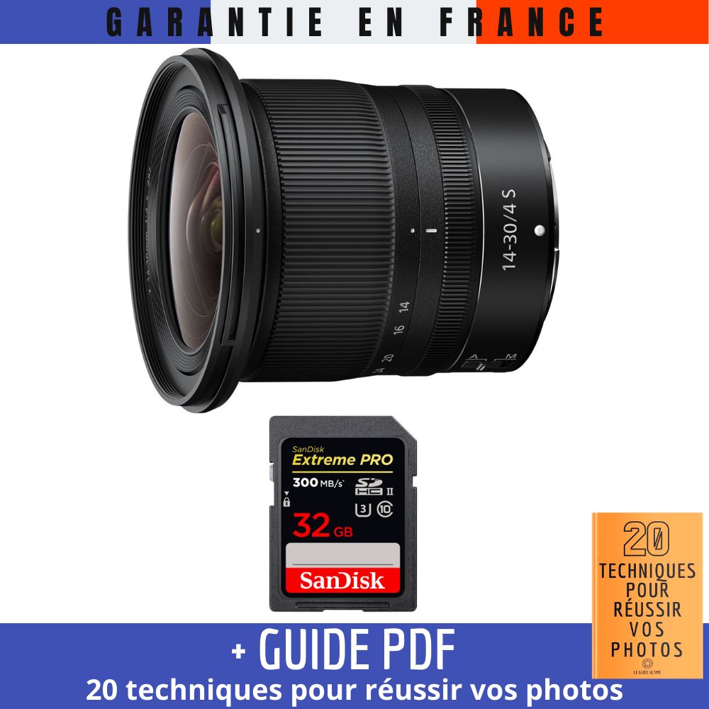 Nikon Z 14-30mm f/4 S Lens + 32GB SanDisk UHS-II Card (200MB/s) + Guide PDF