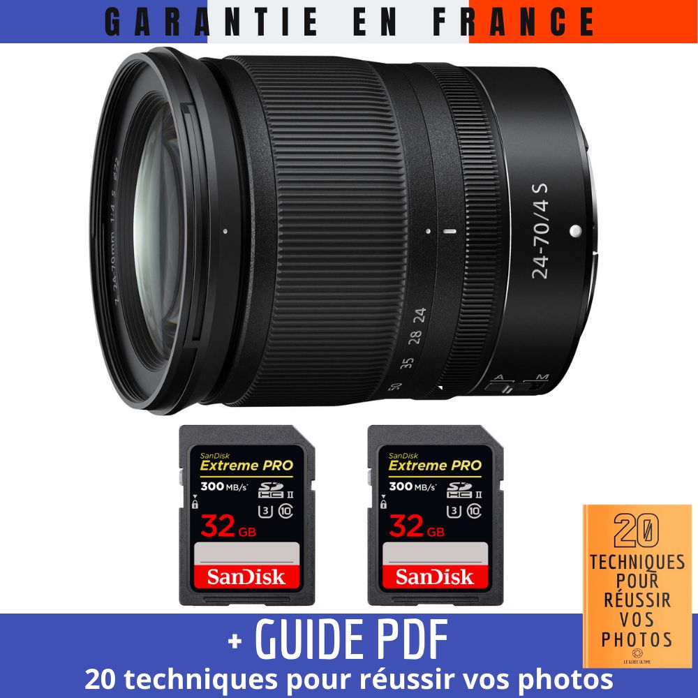 Nikon Z 24-70mm f/4 S Lens + 2x 32GB SanDisk UHS-II Cards (20 Tech Photo Guide)