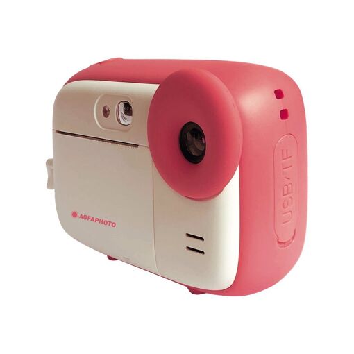 AgfaPhoto Realikids Instant Cam - Cámara digital - Compacta con impresora de fotos instantáneas - 5,0 MP / 15,0 MP (interpolado) - 1080p - Rosa