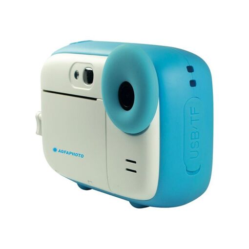 AgfaPhoto Realikids Instant Cam - Cámara digital - compacta con impresora de fotos instantáneas - 5,0 MP / 15,0 MP (interpolado) - 1080p - Azul