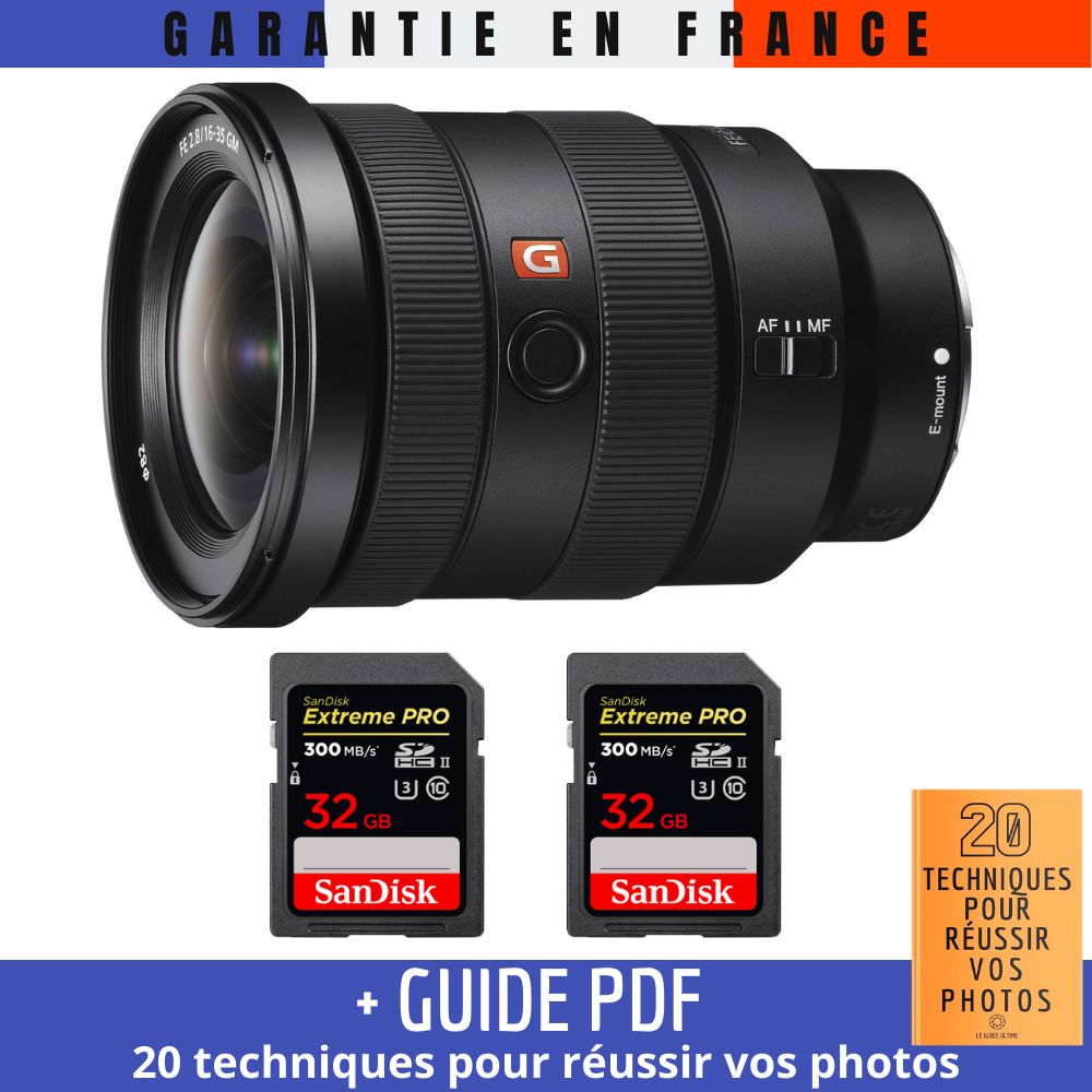 Sony FE 16-35mm f/2.8 GM Lens + 2 SanDisk 32GB UHS-II Cards
