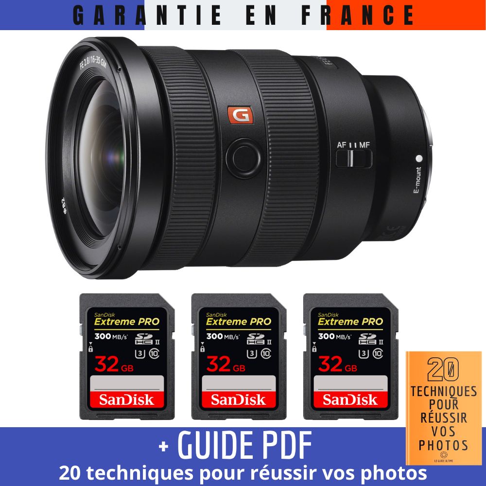 Sony FE 16-35mm f/2.8 GM Lens + 3 SanDisk 32GB UHS-II Cards