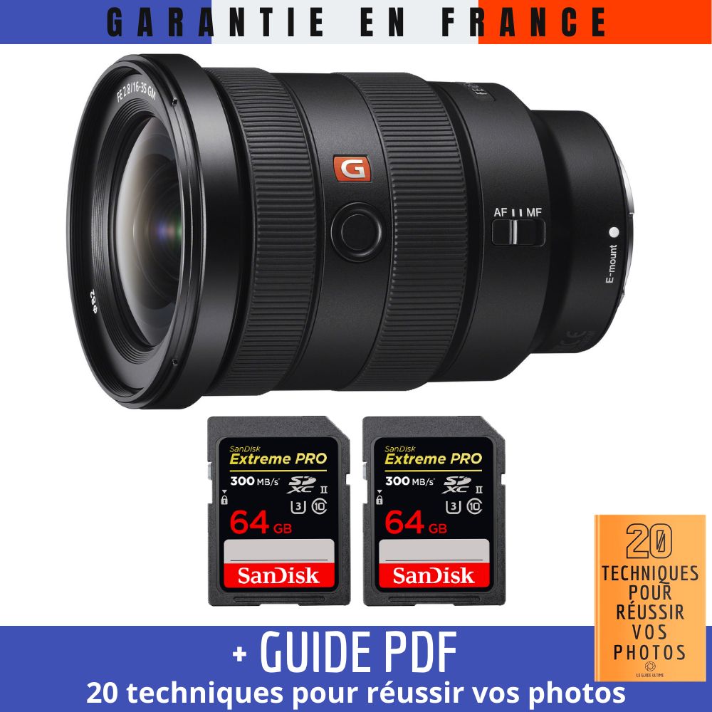 Sony FE 16-35mm f/2.8 GM Lens + 2 SanDisk 64GB UHS-II Cards