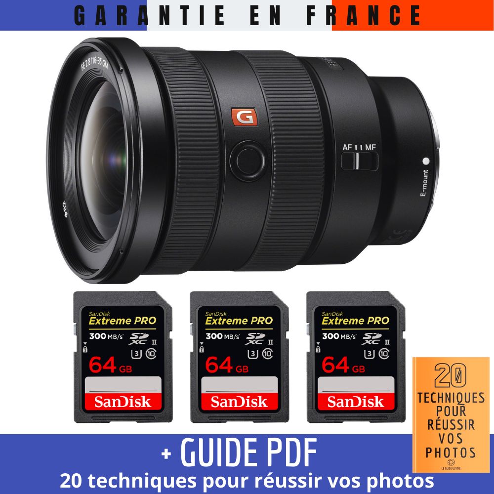 Sony FE 16-35mm f/2.8 GM Lens + 3 SanDisk 64GB UHS-II Cards