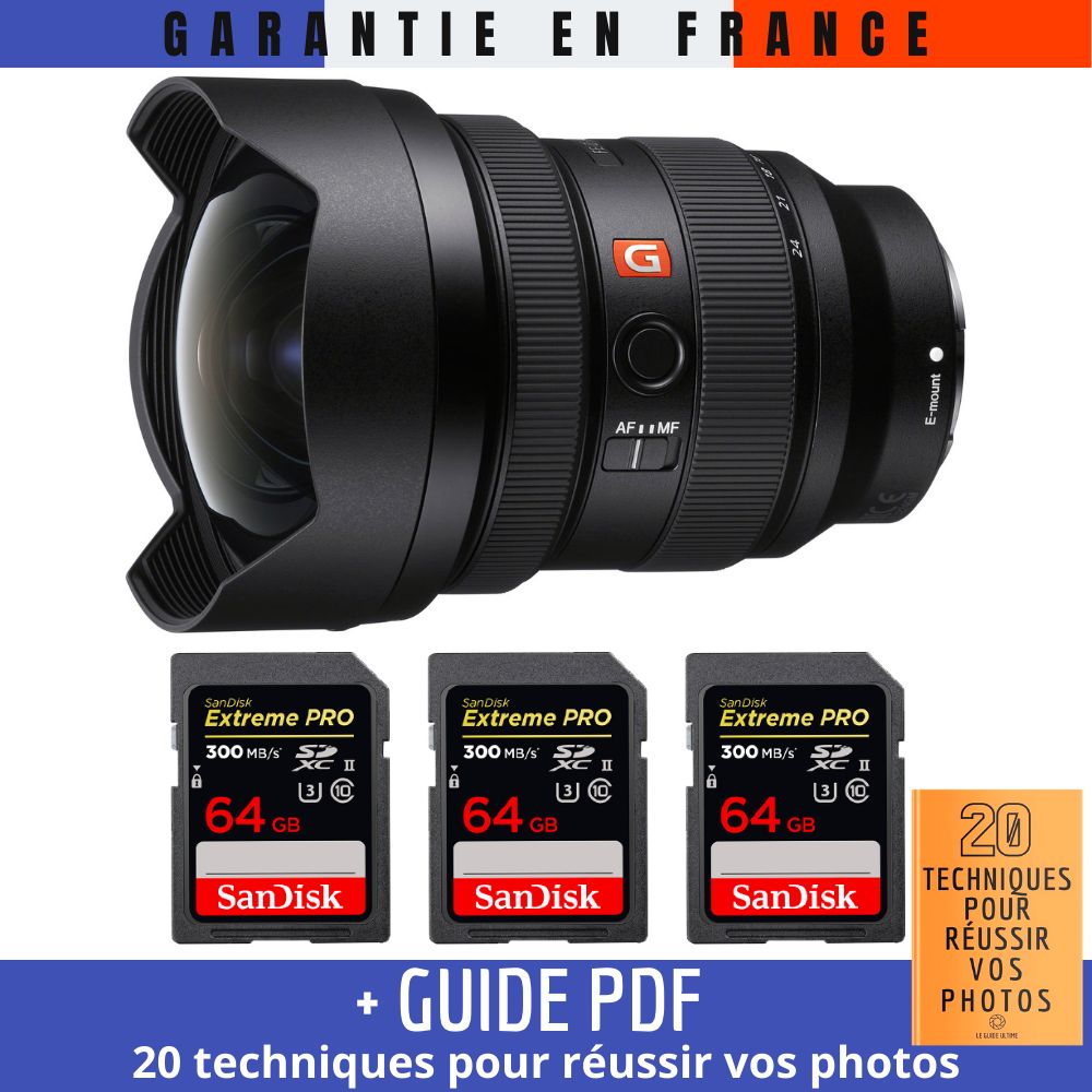 Sony FE 70-200mm f/4 G OSS Lens + 3 SanDisk 64GB UHS-II 300MB/s Memory Cards + '20 TECHNIQUES POUR RÉUSSIR VOS PHOTOS' Guide