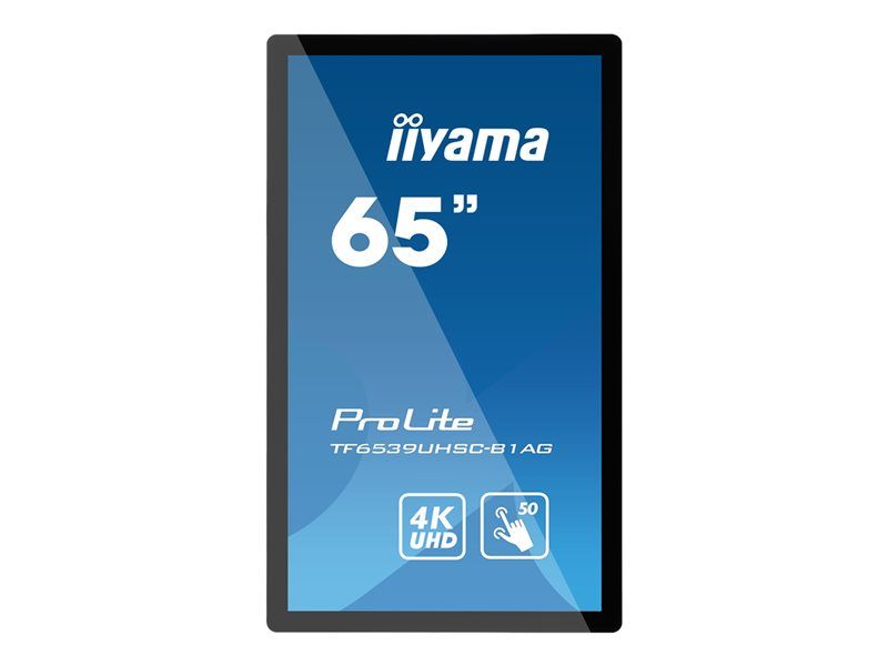 iiyama ProLite TF6539UHSC-B1AG - 65" LED Backlit LCD Display - Interactive Digital Signage with Touchscreen (Multi-Touch) - 4K UHD (2160p) 3840 x 2160 - Matte Black