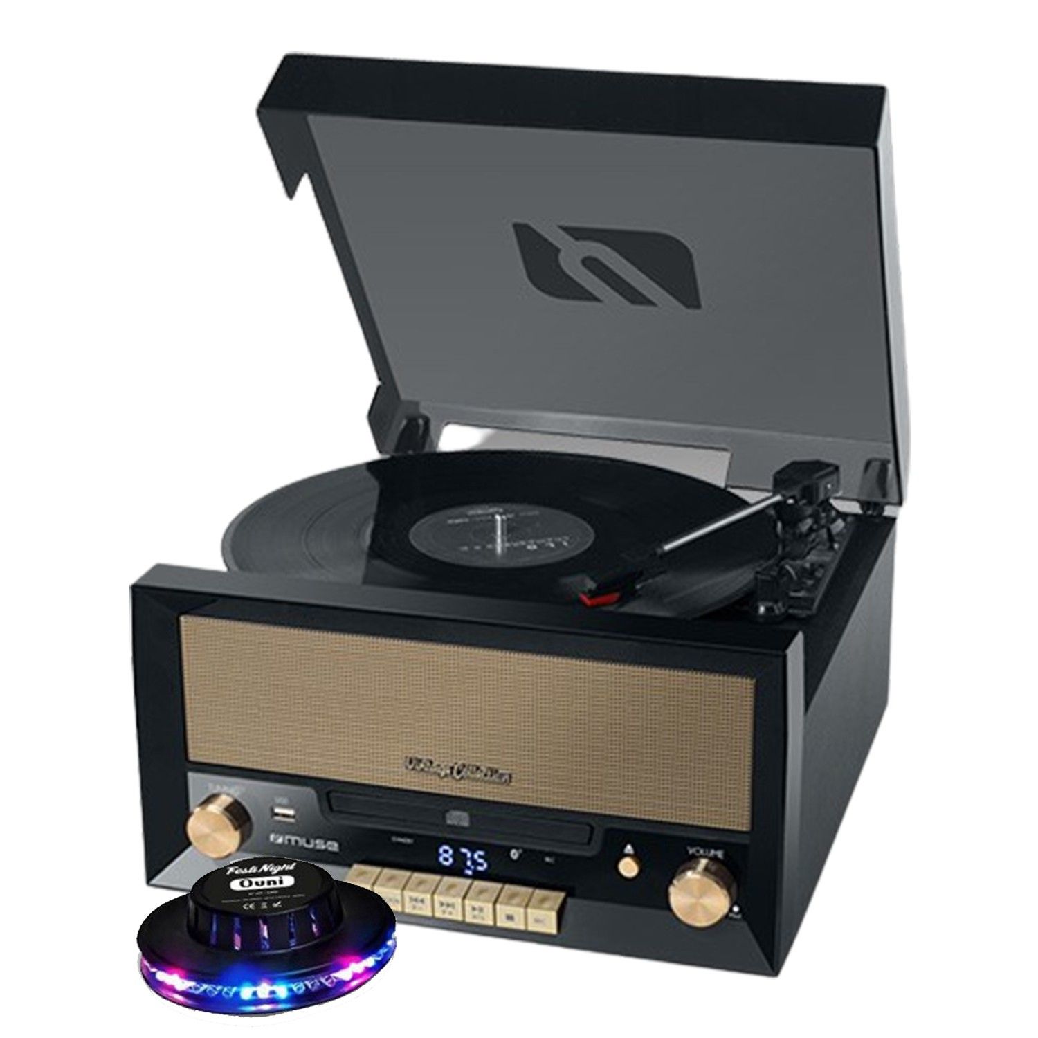 Muse MT-110B 20W Hi-Fi System - CD Player with Vinyl Turntable