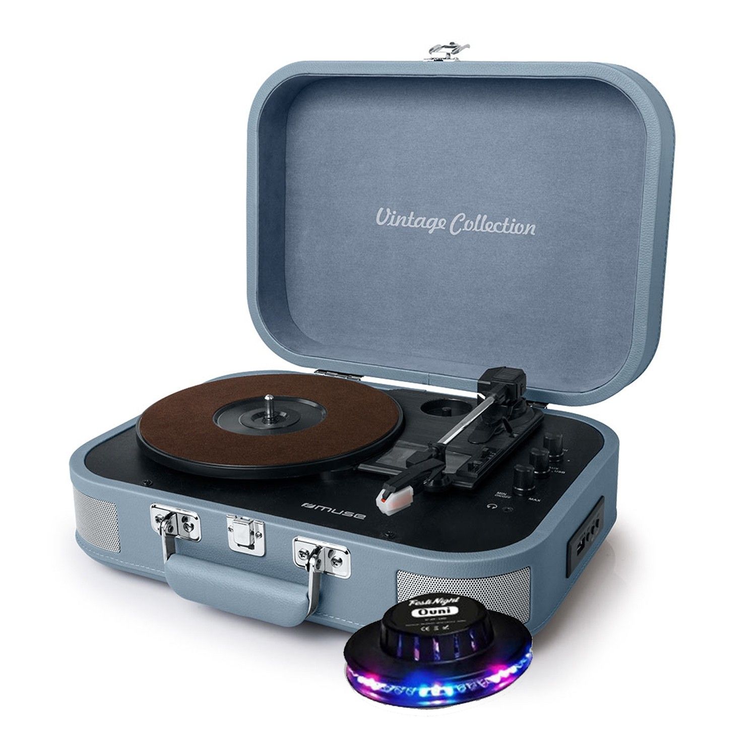Muse MT-201BTG Vinyl Player - Grey 33/45/78 RPM Stereo - OVNI Light
