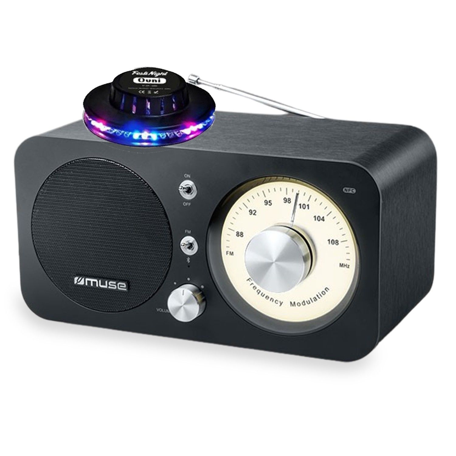Muse Classic Radio M-095BT - 5W Bluetooth - BT/AUX/USB - UFO Light