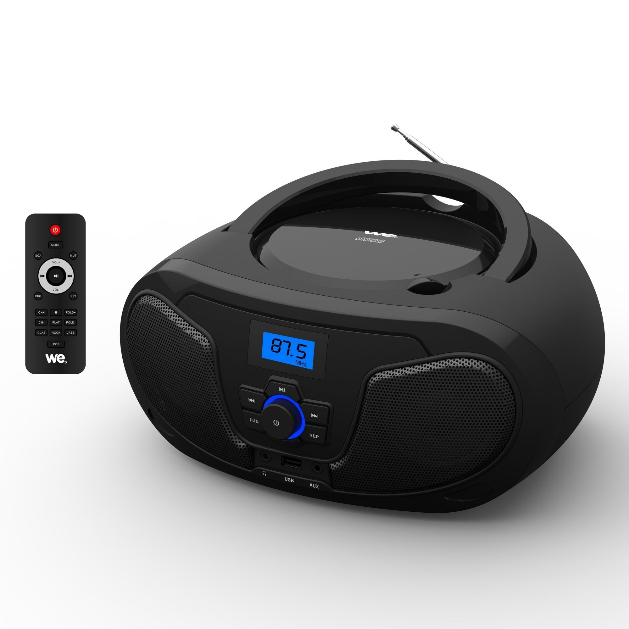 CD Radio Player with USB/MP3 & Bluetooth, Remote Control, 2 x 2W Black