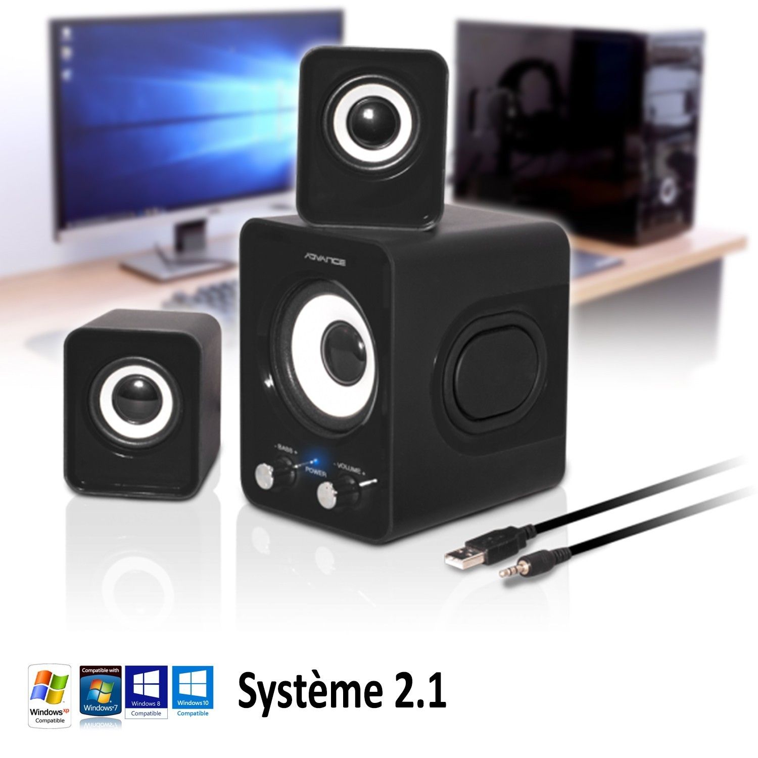 Suza SoundPhonic 2.1 Speaker - Black