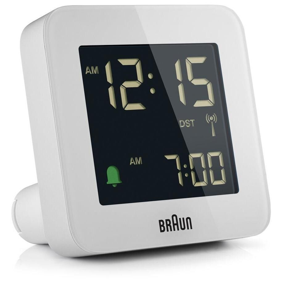 Braun Digital Alarm Clock, White