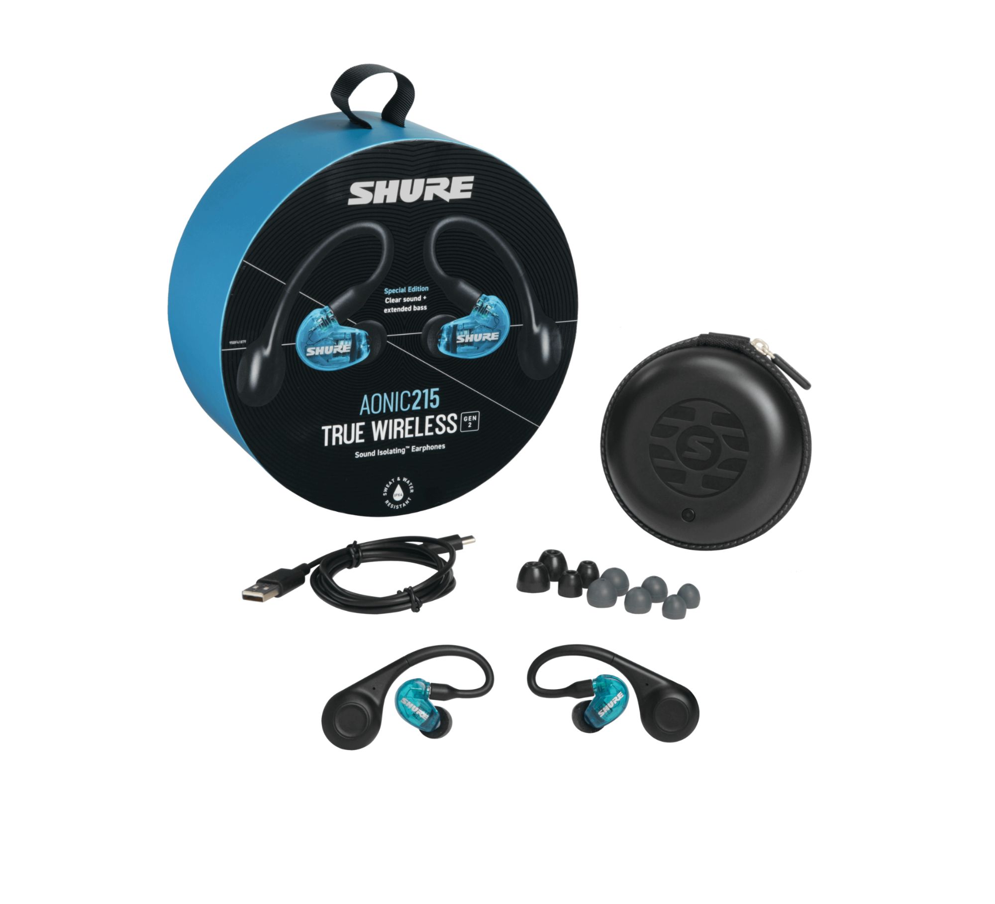 Shure AONIC 215 True Wireless Sound Isolating Earphones, Blue