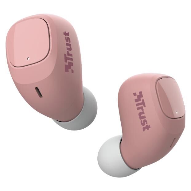 Trust Nika Compact True Wireless Earbuds (TWS) - Bluetooth 5.0 Stereo Headphones with Call/Music Functionality, Rose