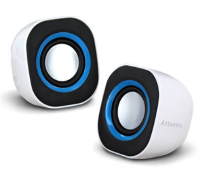 Atlantis Land Premium SoundPower 410 Speakers - PC - 5W Total - White