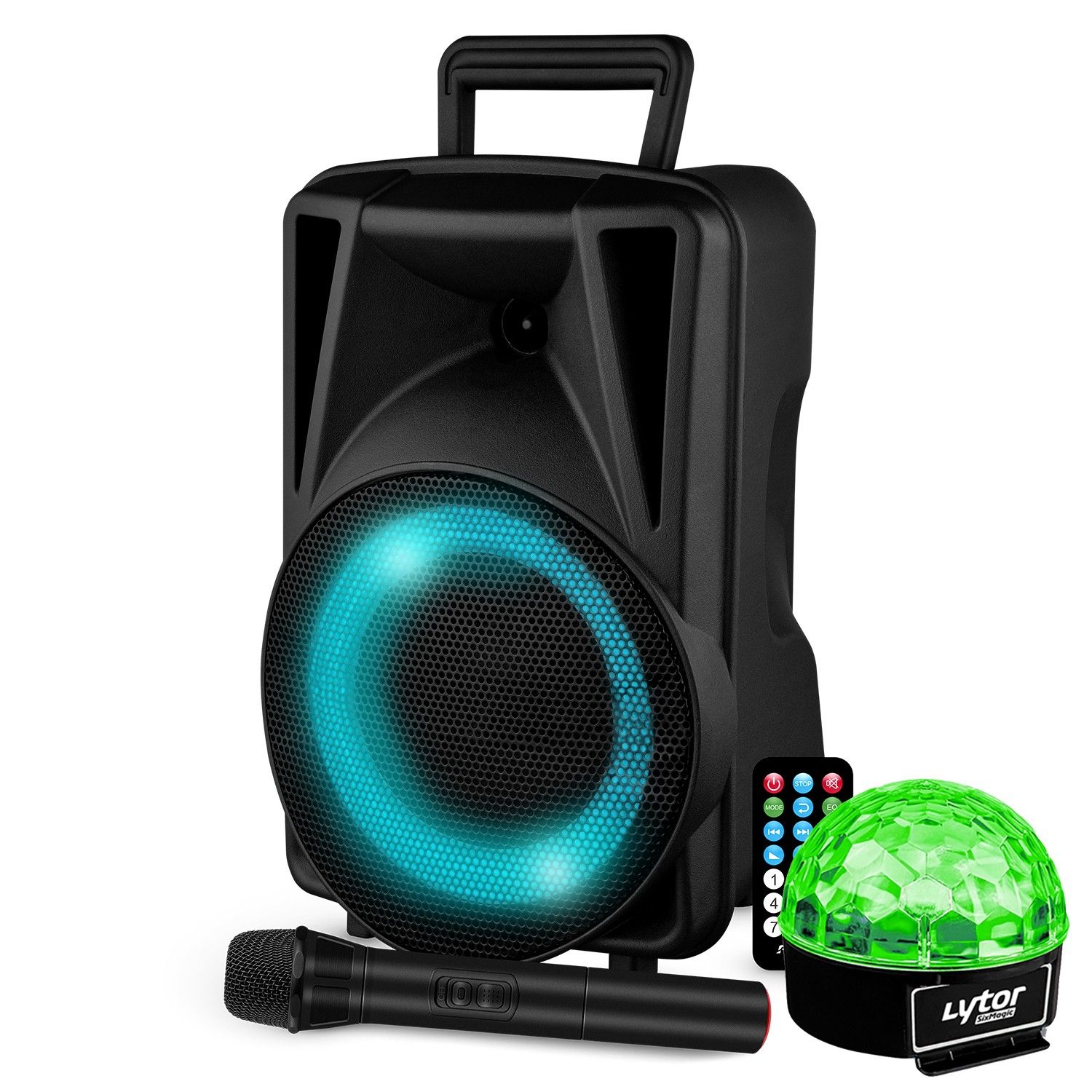 Altavoz SONO DJ Festisound - Sistema de Sonido Activo de 8" - Bluetooth, USB/SD, TWS - Micrófono Inalámbrico Incluido